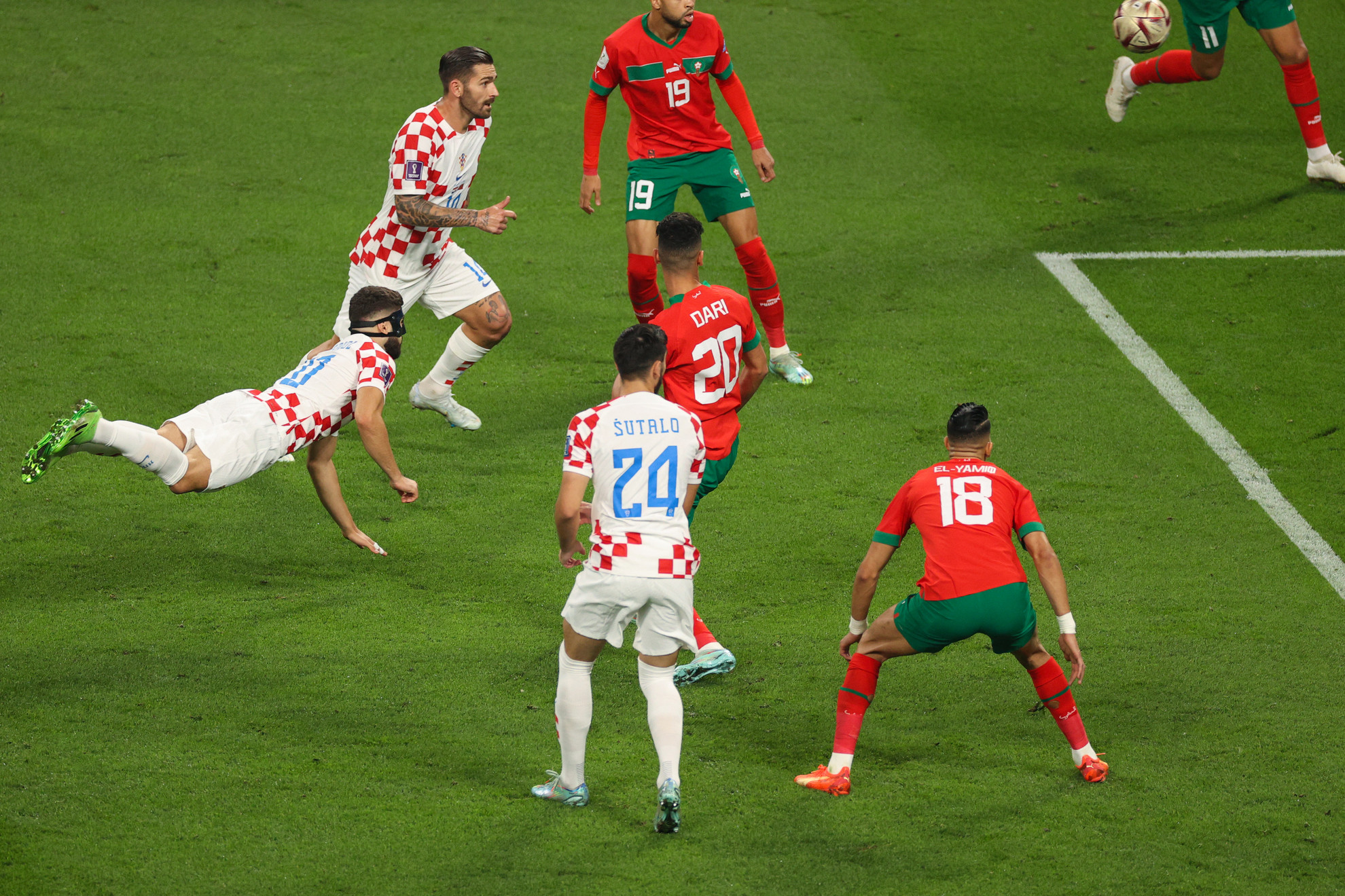 Így fejelte Josko Gvardiol a horvátok gólját a mérkőzés elején