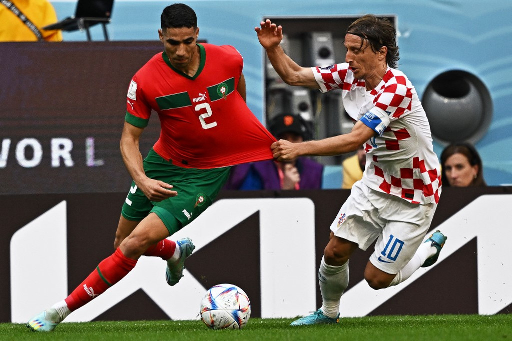 Fotó: AFP/Manan Vatsyayana Hakim Zijest még Luca Modric is nehezen fogta a horvátok elleni találkozón