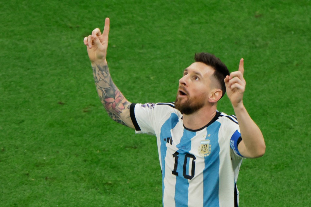 Messi, az első argentin gól után, amit büntetőből értékesített a csapatkapitány