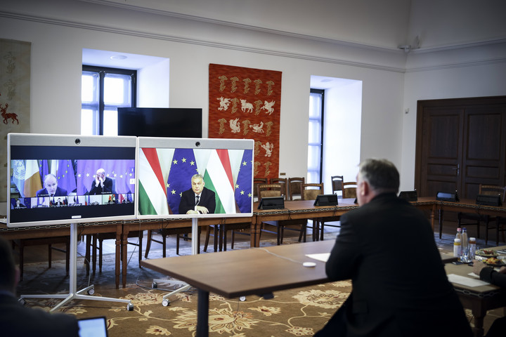 Fotó: MTI/Miniszterelnöki Sajtóiroda/Fischer Zoltán Orbán Viktor az EU-csúcsot előkészítő kormányfői egyeztetésen vett részt
