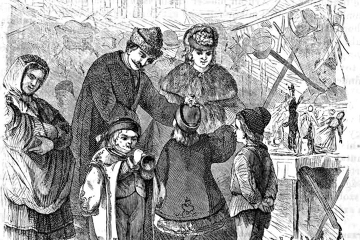 Fotó: Metszet a Vasárnapi Újság 1871. évfolyamában 1298-ban tartották a világ első karácsonyi vásárát