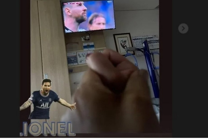 Fotó: Instagram/Kely Nascimento Pelé a kórházi ágyon szurkolt Messinek