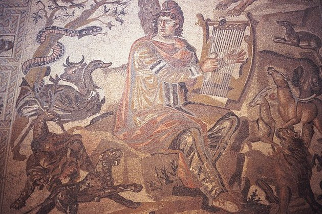 Orpheusz egy szíriai mozaikon