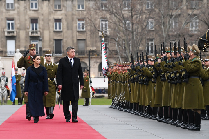 Fotó: MTI/Bruzák Noémi Novák Katalin meghívására Magyarországra látogatott a horvát államfő
