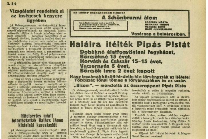 Tudósítás a tárgyalásról