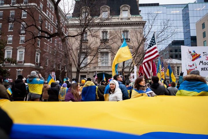 Fotó: NurPhoto VIA AFP/NurPhoto/Allison Bailey Ukránpárti tüntetést tartottak Washingtonban