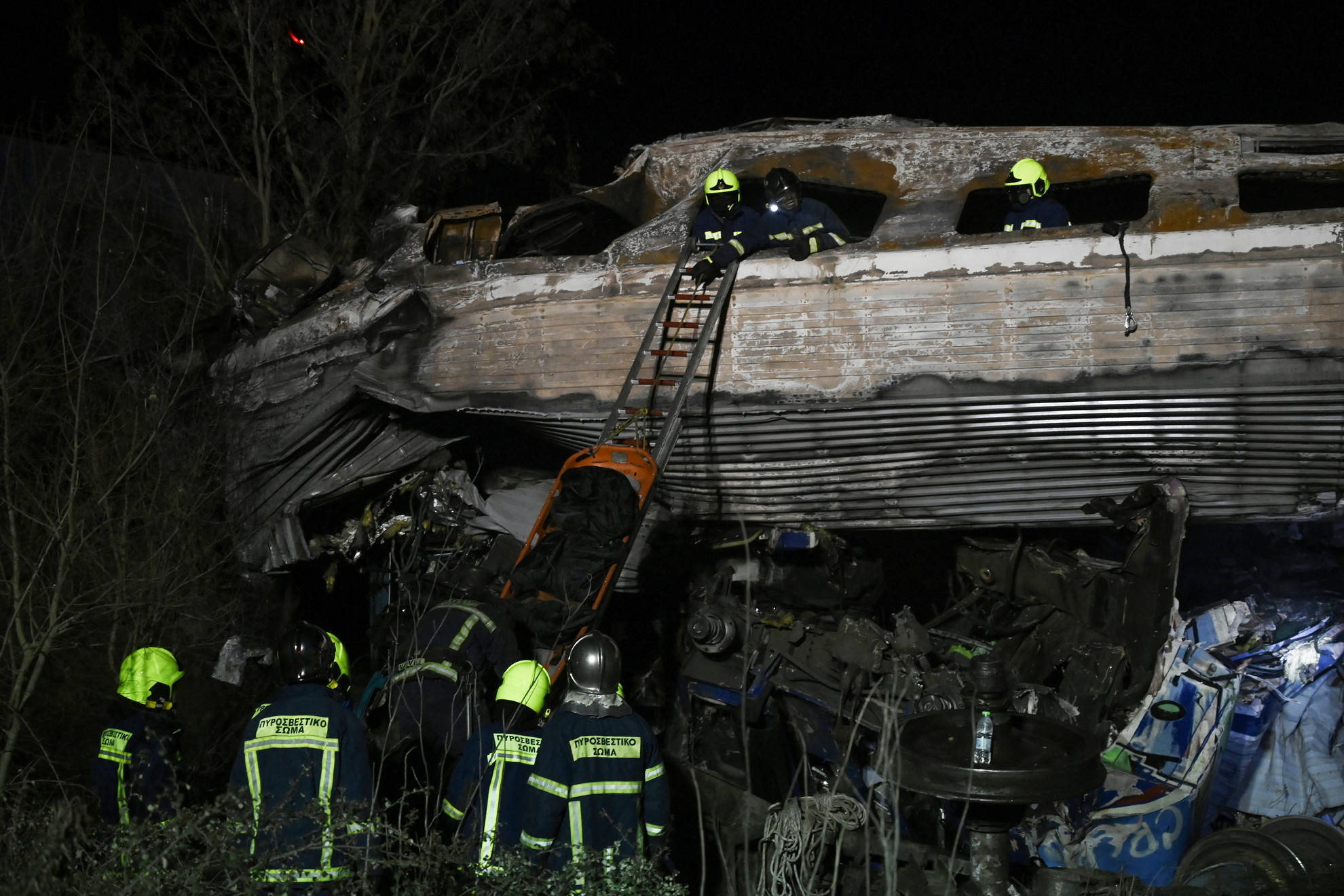 Fotó: AFP/Sakis Mitrolidis Súlyos vonatbaleset történt Görögországban február 28-án éjjel