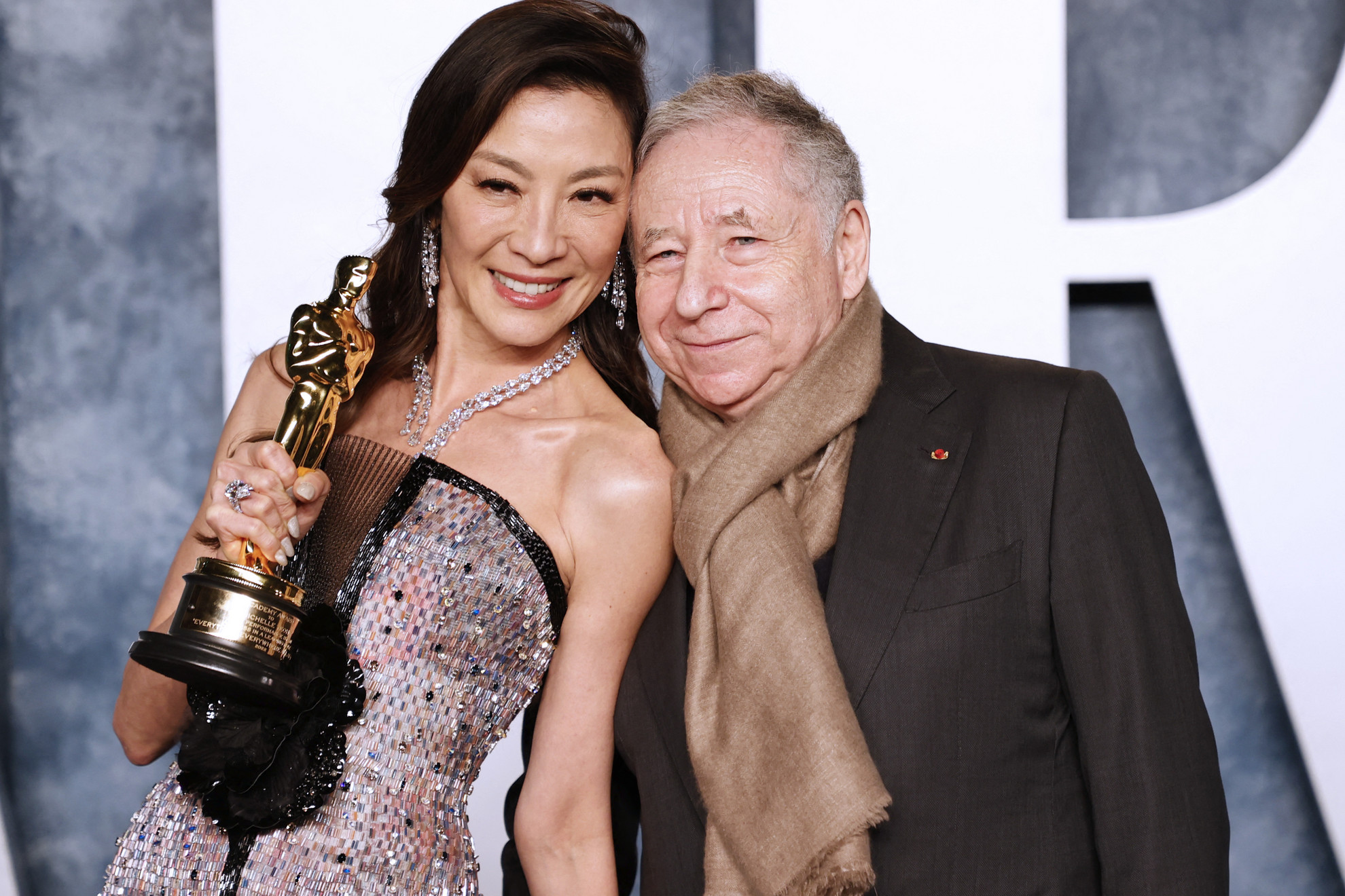 Fotó: AFP/Michael Tran Az Oscar-díjas színésznő és párja, a francia Jean Todt