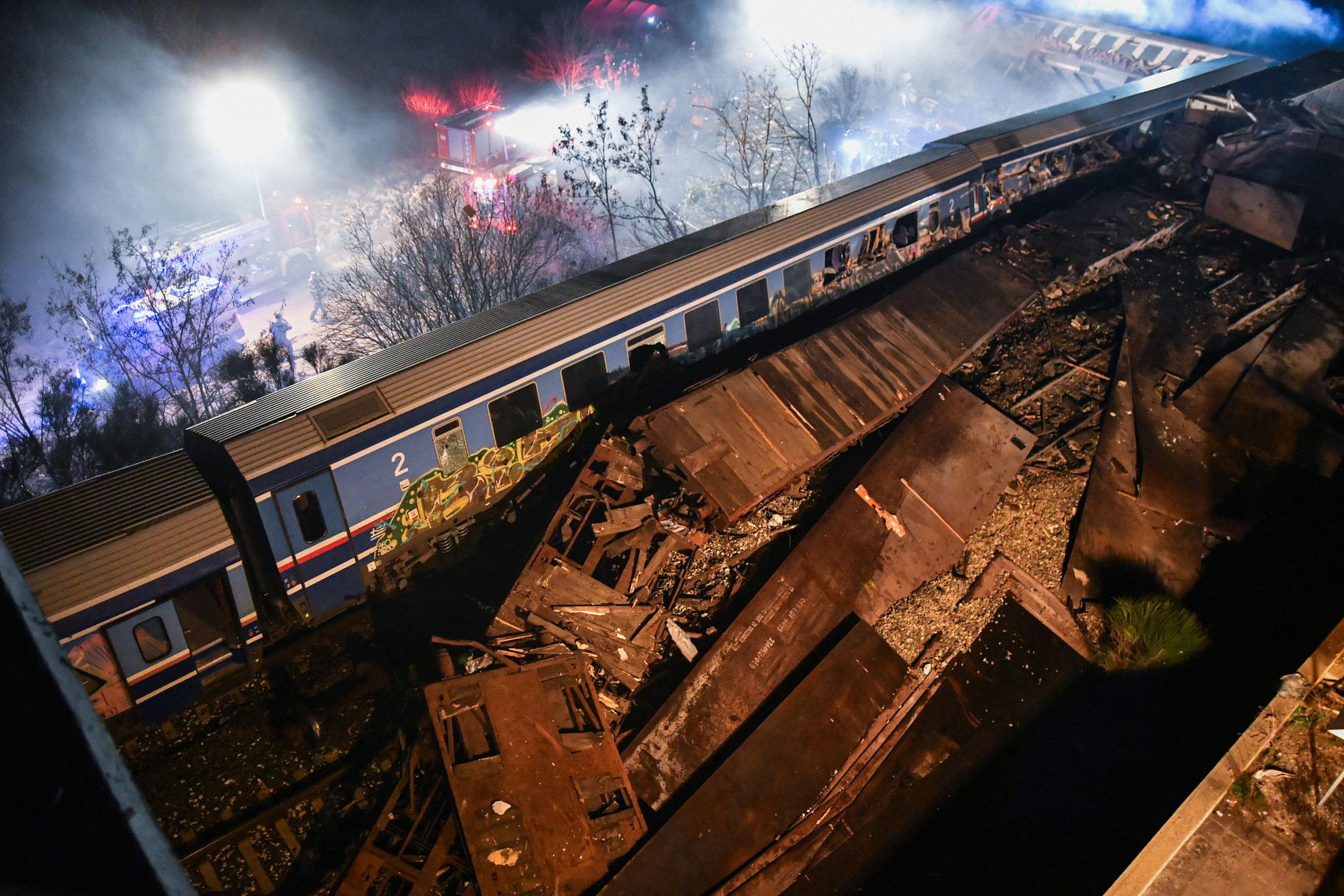 Súlyos vonatbaleset történt Görögországban február 28-án éjjel