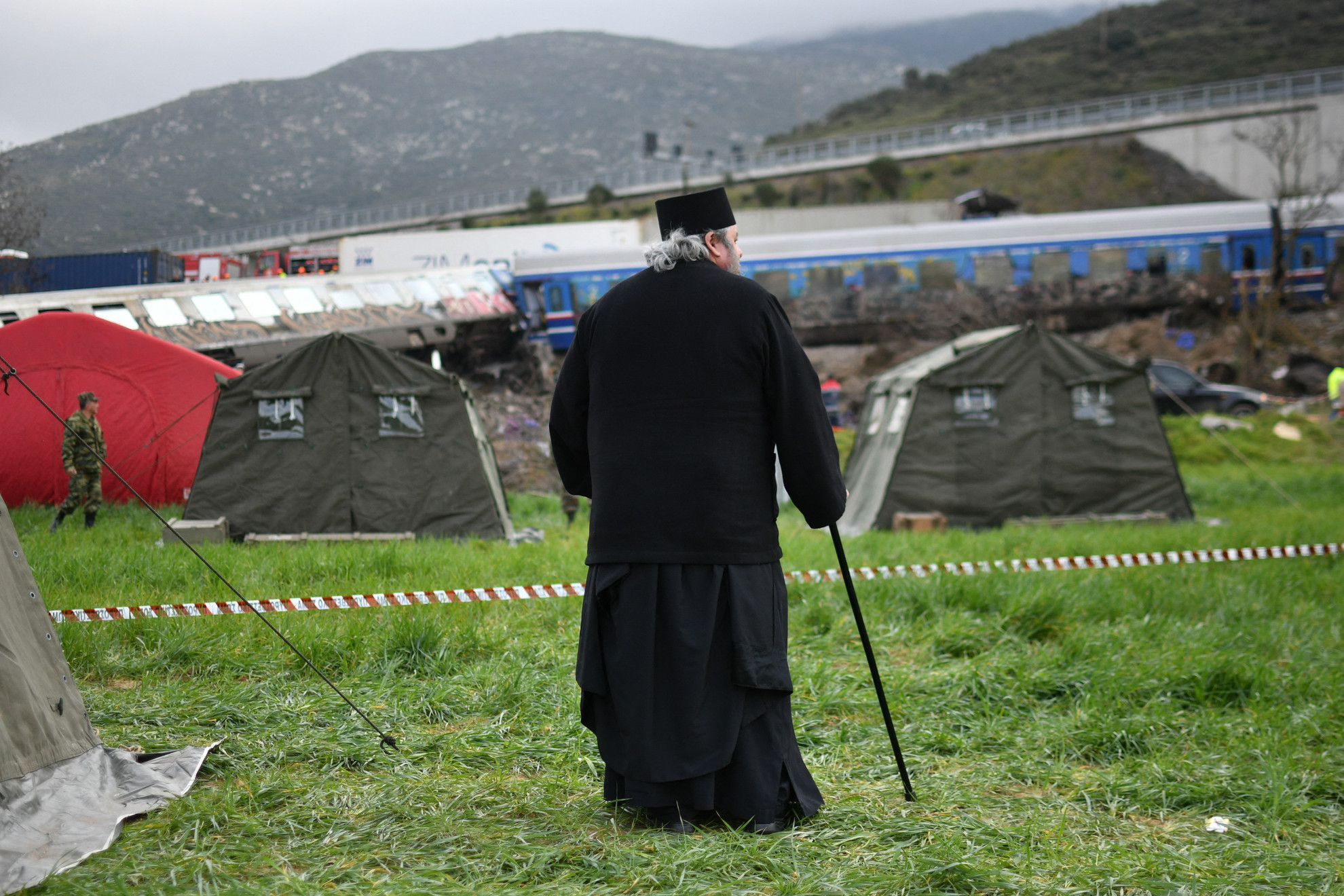 Fotó: AFP/ANADOLU AGENCY/STRINGER Súlyos vonatbaleset történt Görögországban február 28-án éjjel