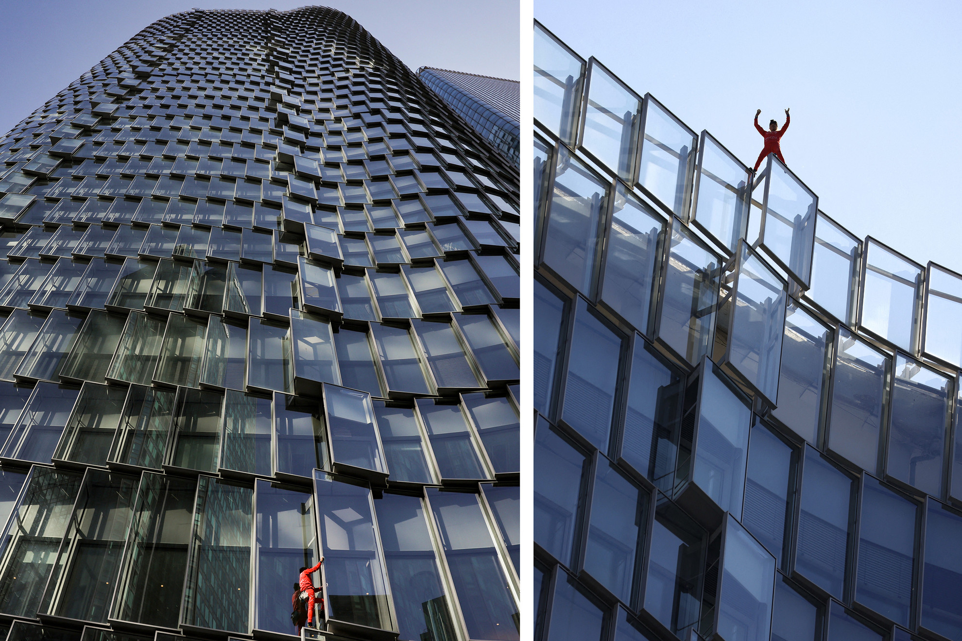Április 19., szerda: Alain Robert, a 60 éves francia pókember, biztosítás nélkül mászott meg egy 38 emeletes felhőkarcolót Párizs La Défense üzleti negyedében, hogy demonstráljon a nyugdíjtörvény ellen Franciaországban. Mielőtt felkapaszkodott volna a 150 méteres irodaépület homlokzatára elmondta, hogy támogatja azokat, akik ellenzik a nyugdíjreformot és üzeni Emanuel Macronnak, hogy szálljon le a földre.   