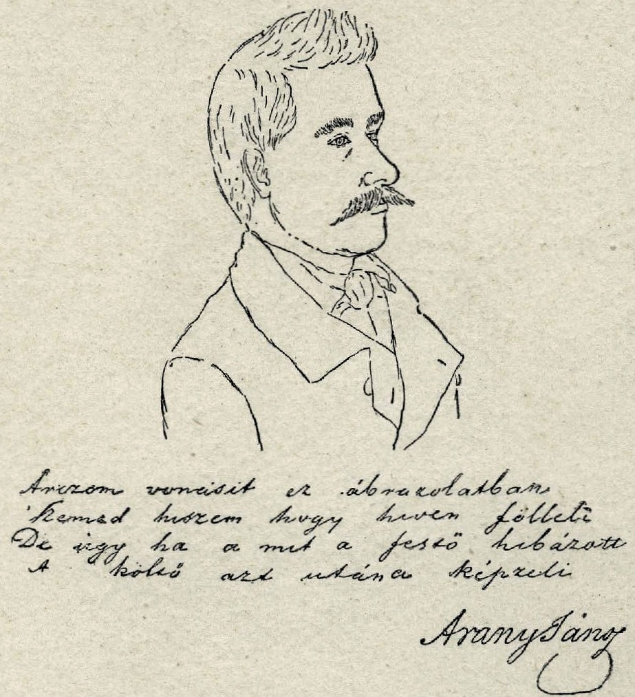 Petőfi rajza barátjáról, Arany Jánosról