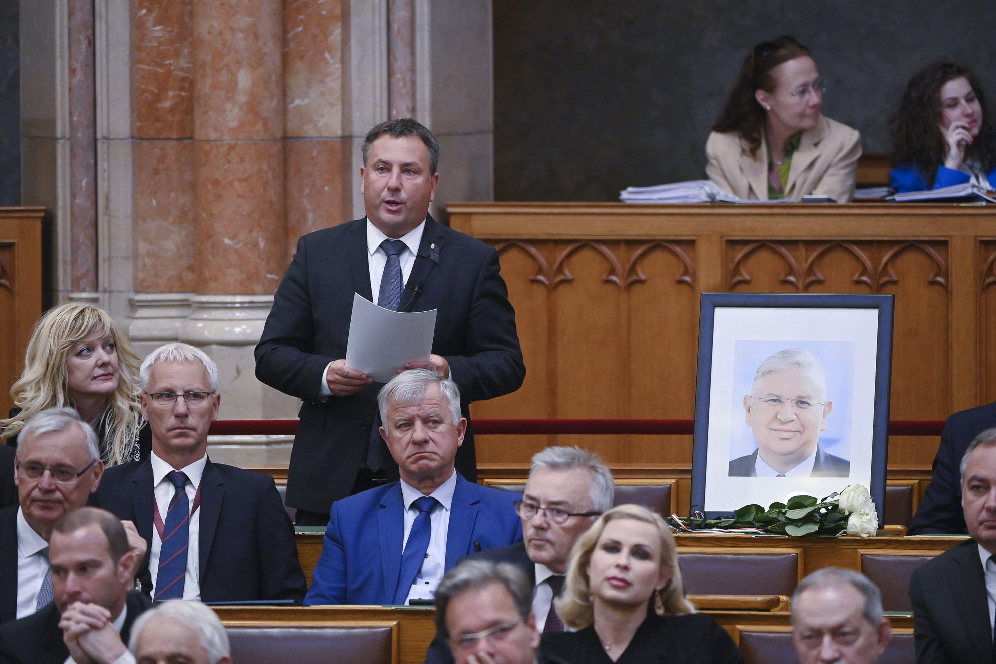 Fotó: MTI/Koszticsák Szilárd Láng Zsolt, a Fidesz képviselője felszólal napirend előtt az Országgyűlés plenáris ülésén 2023. május 2-án.