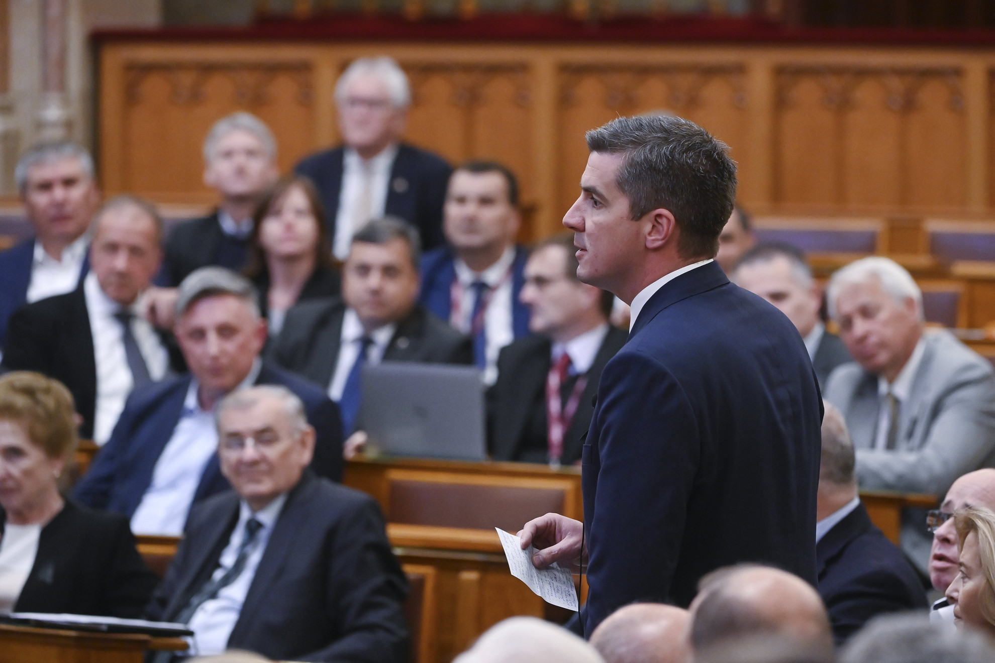 Fotó: MTI/Koszticsák Szilárd Kocsis Máté, a Fidesz frakcióvezetője napirend előtti felszólalásra reagál az Országgyűlés plenáris ülésén 2023. május 2-án.