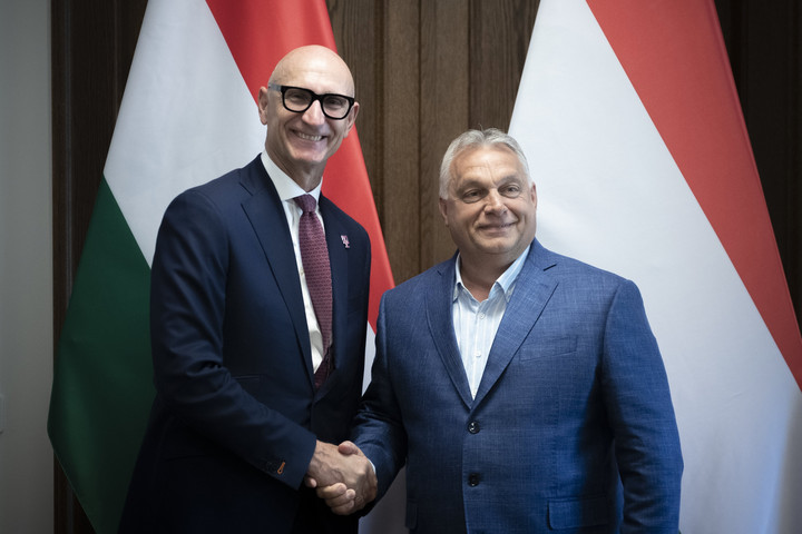 Fotó: MTI/Miniszterelnöki Sajtóiroda/Benko Vivien Cher Orbán Viktor a Deutsche Telekom vezérigazgatójával tárgyalt
