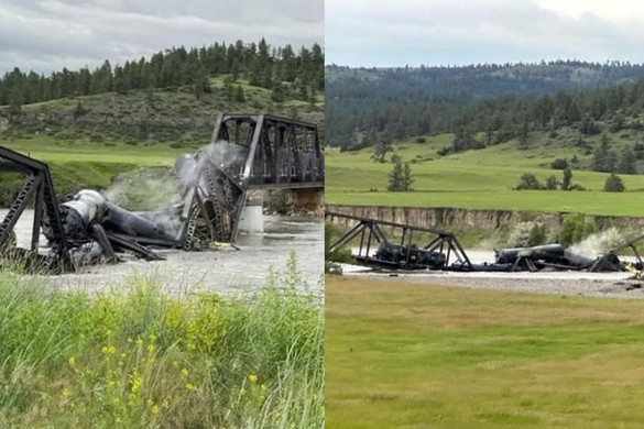 Veszélyes anyagok kerültek a Yellowstone-folyóba egy vonatbaleset miatt