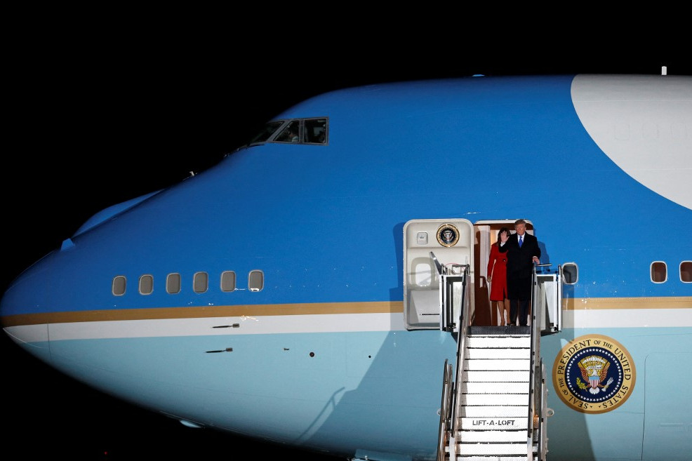 Fotó: AFP / ADRIAN DENNIS Donald Trump Londonban