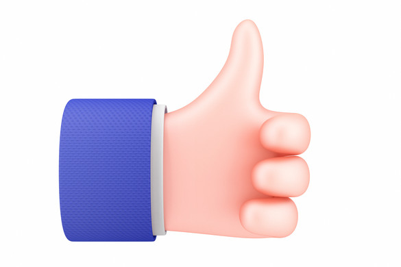 Bajba sodorhatja a felfelé mutató hüvelykujj emoji