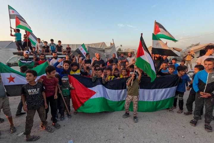 Fotó: AFP/NurPhoto/Rami Alsayed Videón sorolják palesztin gyerekek, hogy mit tennének a zsidókkal