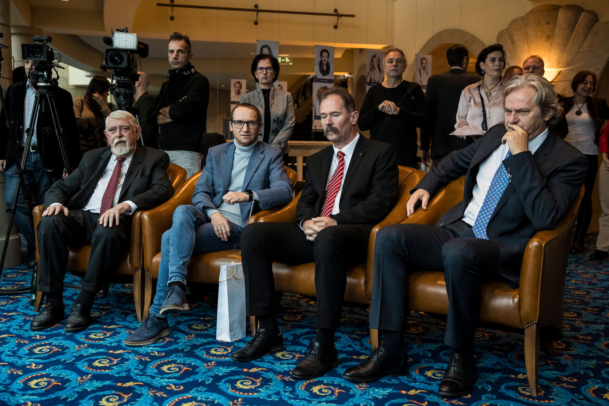 Fotó: MH/Purger Tamás Kásler Miklós, Demeter Szilárd, Szamosvölgyi Péter, Rátóti Zoltán a magyar nyelv napja alkalmából rendezett díjátadó ünnepségen a Magyar Nemzeti Színházban (Képünkön balról jobbra)