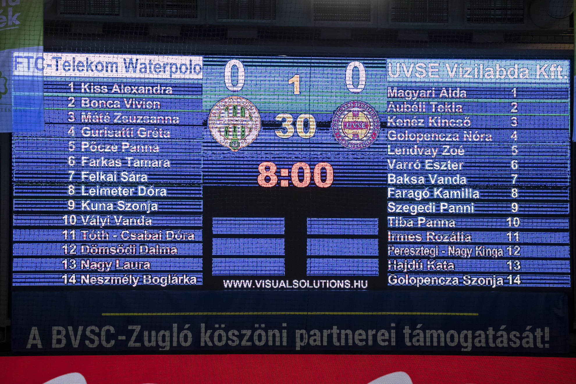 FTC-Telekom waterpolo, UVSE Vízilabda Kft. BENU női magyar kupa döntő BVSC uszoda