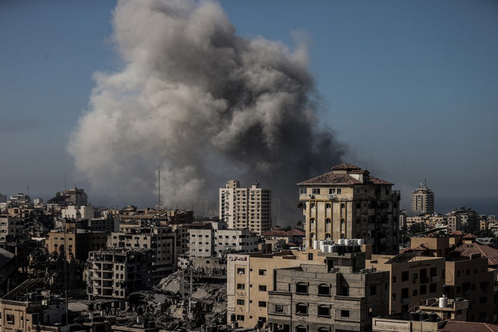 Fotó: Anadolu Agency via AFP/Ali Jadallah Több százezer palesztin maradt a Gáza övezet északi részén