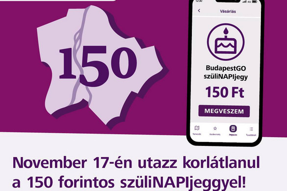 A BKK 150 forintos születésnapi jeggyel ünnepli a 150 éves Budapestet pénteken