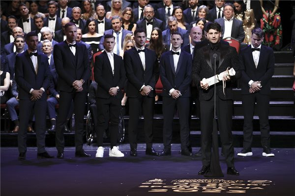 Fotó: MTI/Hegedüs Róbert M4 Sport – Az év sportolója gála: Szoboszlai Dominik a férfi, Érdi Mária a női győztes