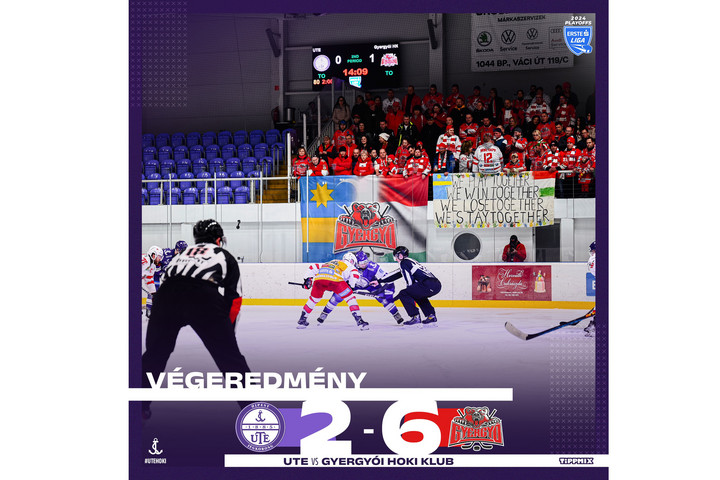 Fotó: Facebook/UTE Jégkorong /UTE Ice Hockey Team Jégkorong Erste Liga: Elődöntőbe jutott a címvédő, előnyben a Csíkszereda