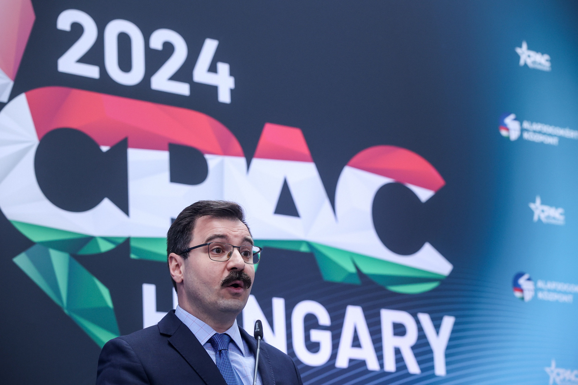 Fotó: MH/Török Péter Szánthó Miklós a Konzervatív Politikai Akció Konferencia (CPAC Hungary) sajtótájékoztatóján 2024. április 24-én