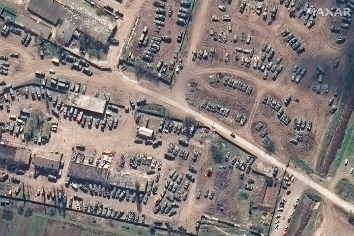 Fotó: AFP/Satellite image © 2022 Maxar Technologies Ukrajna a Krím félszigetet vette célba