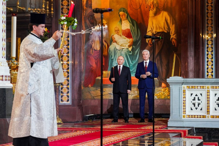 Fotó: AFP/Russian Orthodox Church Press Service/Sergey Vlasov Gratulált Putyin az ortodox keresztényeknek