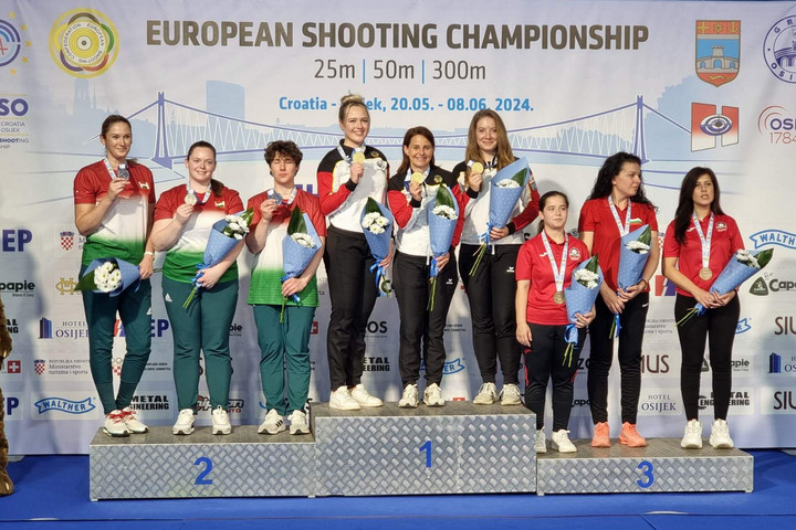 Fotó: Facebook/Hungarian Shooting Federation Major Veronika ezüstérmes standard pisztolyban