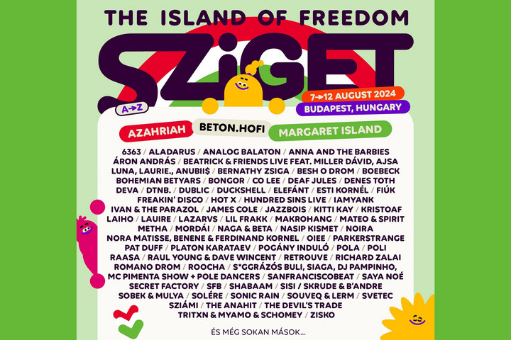 Fotó: Facebook/Sziget Festival Official Azahriah, Beton.Hofi, Margaret Island és több száz magyar fellépő a Szigeten