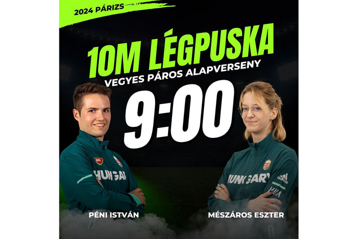 Fotó: Facebook/Hungarian Shooting Federation Párizs 2024: Mészáros és Péni 20. a puskások vegyes csapat számában