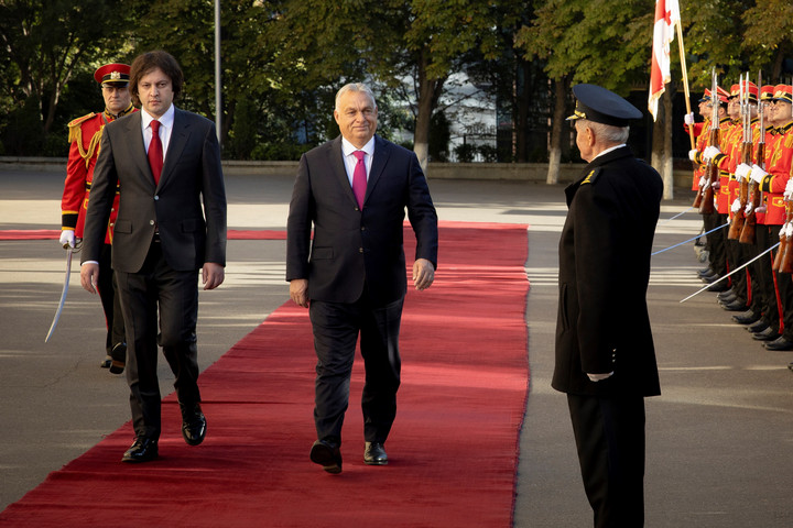 Fotó: MTI/Miniszterelnöki Sajtóiroda/Fischer Zoltán Orbán Viktor: Szabad és demokratikus választás történt Georgiában, és az ország a béke pártján áll