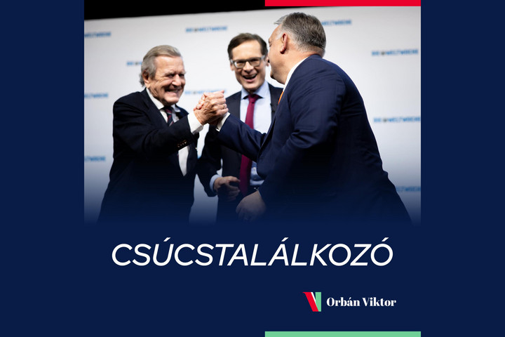 Fotó: Facebook/Orbán Viktor Orbán Viktor és Gerhard Schröder Bécsben