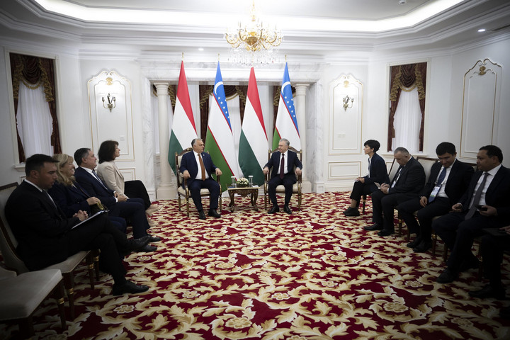 Fotó: MTI/Miniszterelnöki Sajtóiroda/Benko Vivien Cher Orbán Viktor Üzbegisztán elnökével tárgyalt