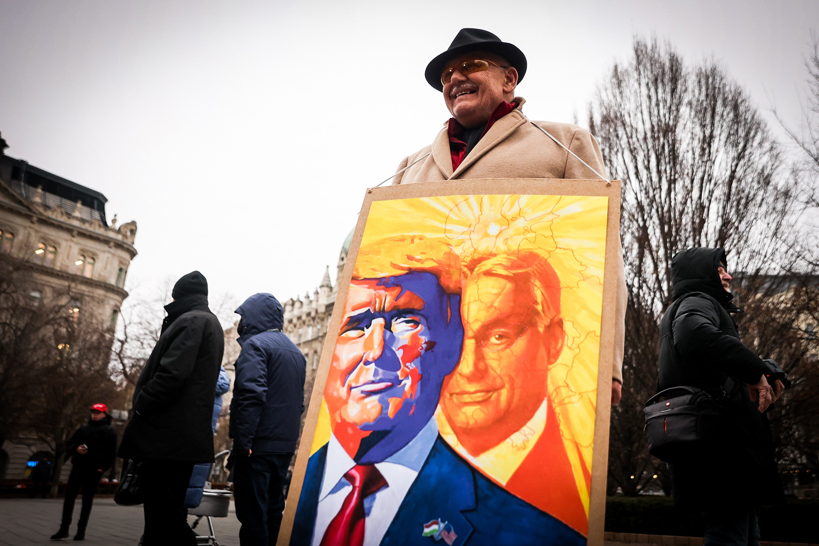 Donald Trump eskütételéről Orbán Viktor miniszterelnök sem hiányozhatott a budapesti Szabadság térről