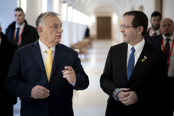 Orbán Viktor hivatalában fogadta Jichák Hercog izraeli államfőt