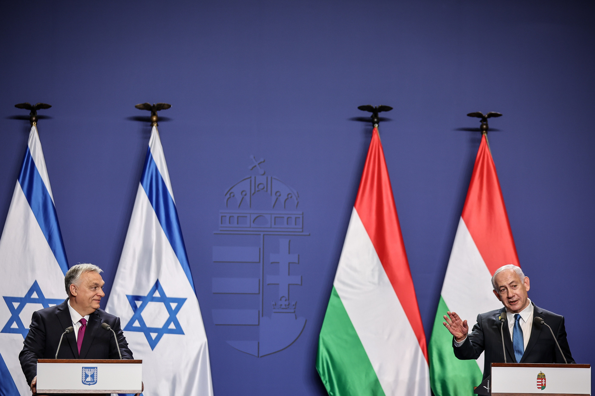 Fotó: MH/Balogh Dávid Orbán Viktor sajtótájékoztatója Benjamin Netanjahu izraeli miniszterelnökkel