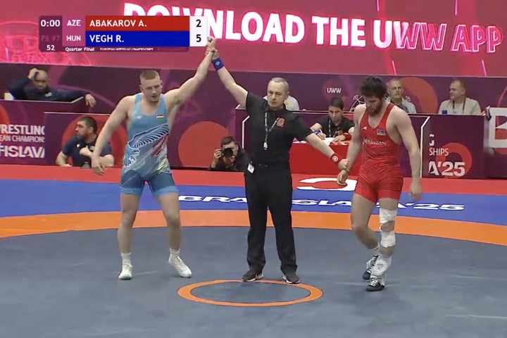Fotó: Facebook/Magyar Birkózók Szövetsége – Hungarian Wrestling Federation Birkózás: Végh Richárd Eb-bronzéremért lép szőnyegre