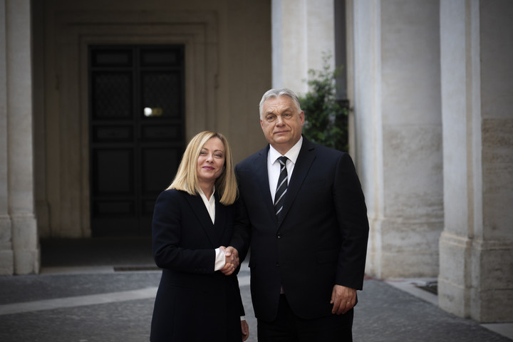 Fotó: MTI/Miniszterelnöki Kommunikációs Főosztály/Benko Vivien Cher Orbán Viktor az olasz miniszterelnökkel tárgyalt