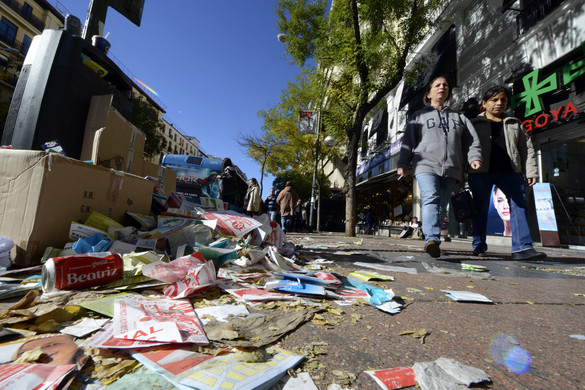 Madrid bokáig gázol a szemétben