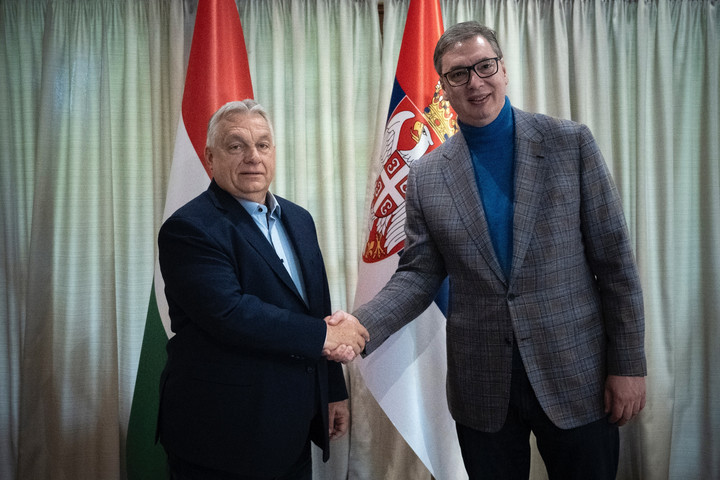 Fotó: MTI/Miniszterelnöki Kommunikációs Főosztály/Benko Vivien Cher Orbán Viktor miniszterelnök Belgrádban tárgyalt Aleksandar Vučić szerb elnökkel