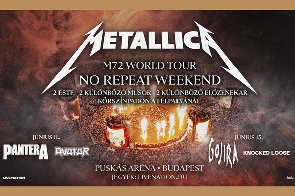 A Metallica 2026 júniusában két koncertet ad Budapesten