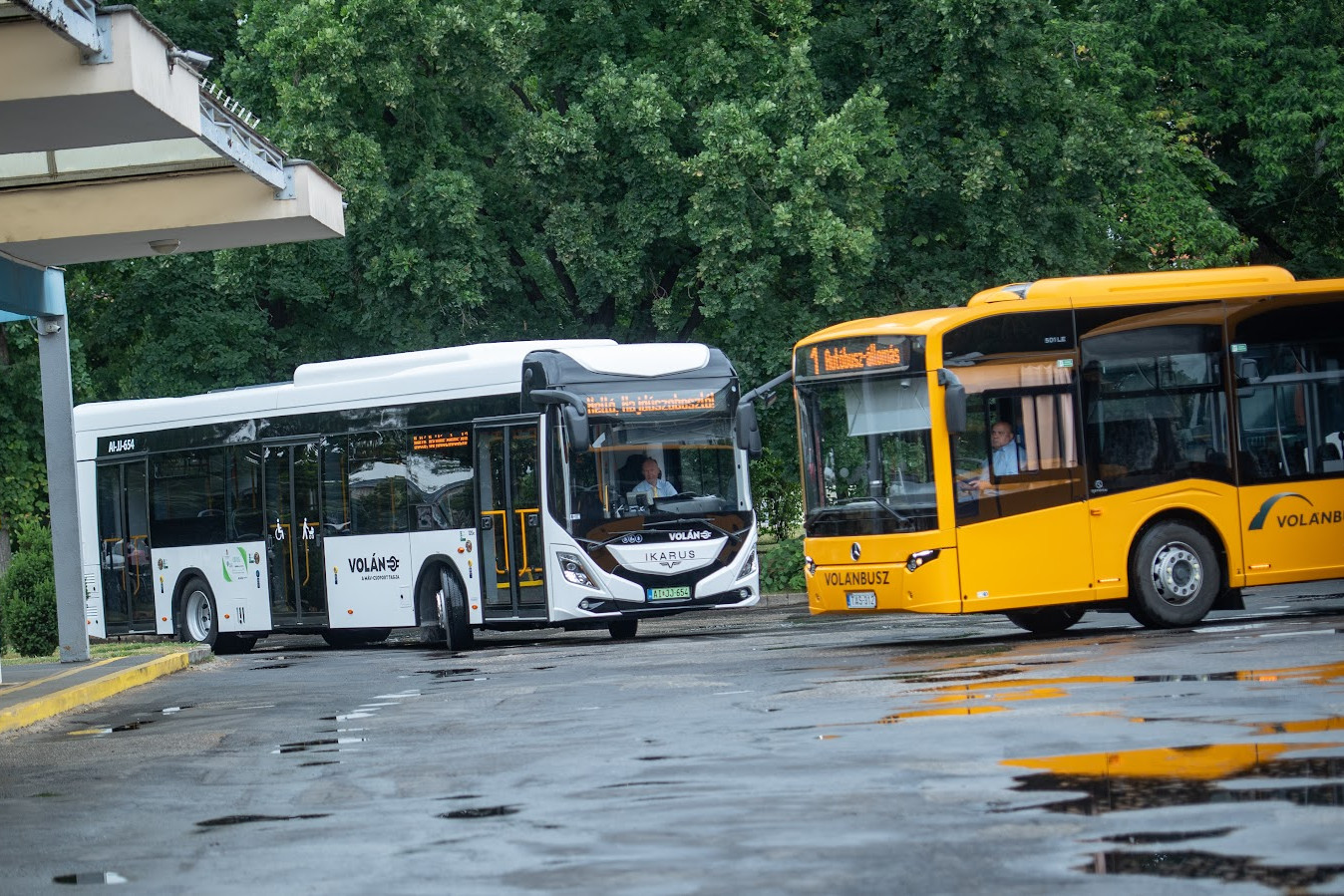 Elektromos Ikarus busz átadása Hajdúszoboszlón