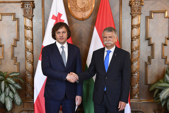 Kövér László az Országházban fogadta a georgiai miniszterelnököt