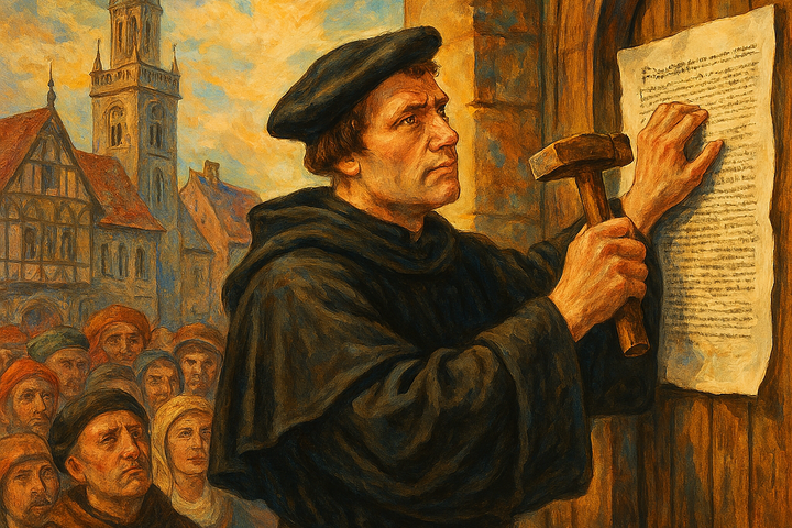 Fotó: Mesterséges Intelligencia által, egyedi grafikai generálással készült illusztráció Néha egyetlen nap elég, Luther kalapácsa és az Armada vége