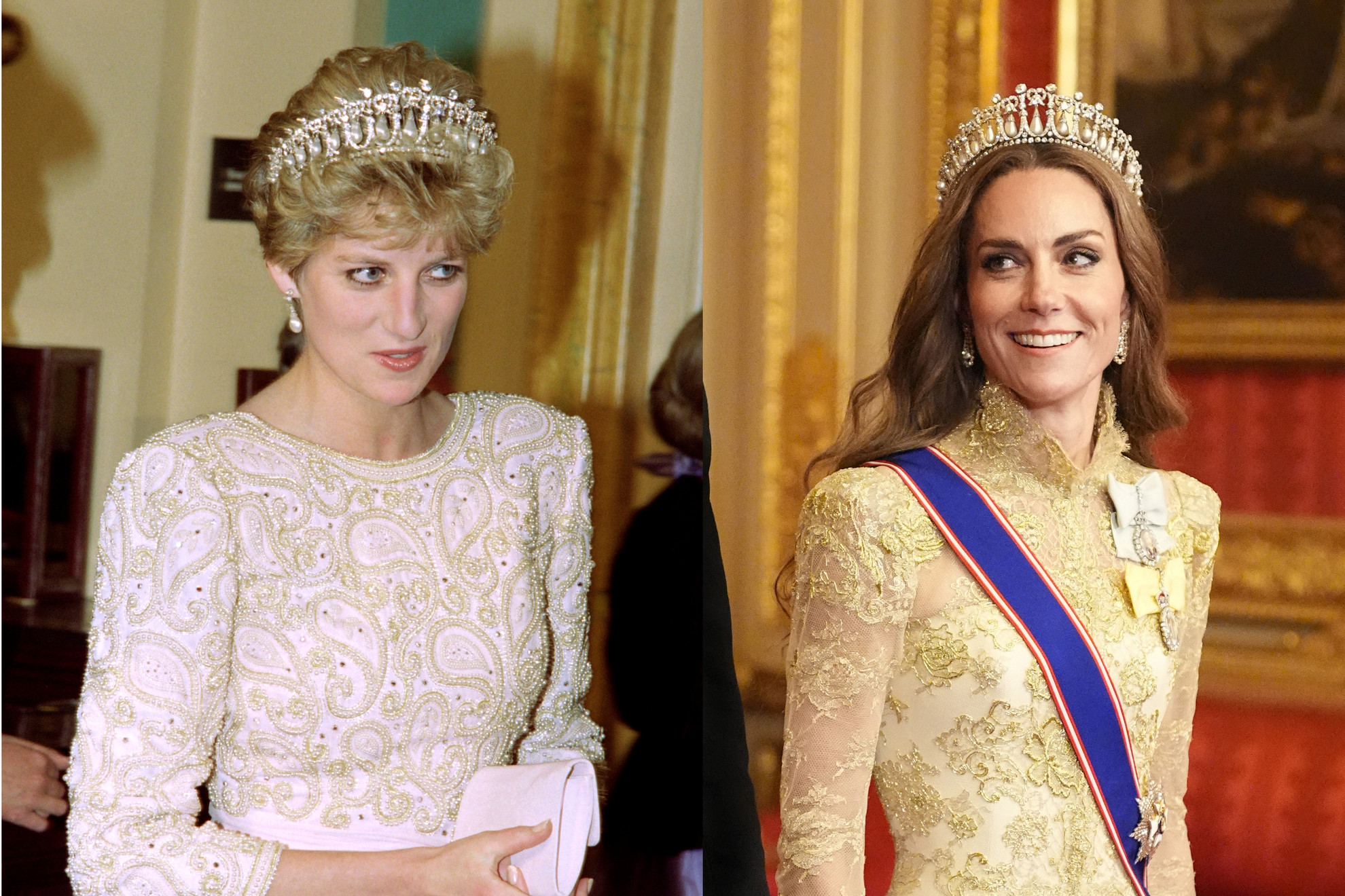 Diana hercegné 1992-ben és Katalin hercegné 2025-ben